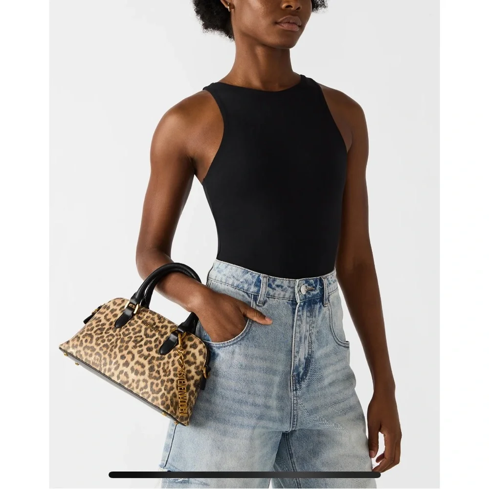 Steve Madden Smyth leopard Animal Print Satchel bag - Picture 3 of 16